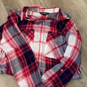 Women’s express plaid button down shirt